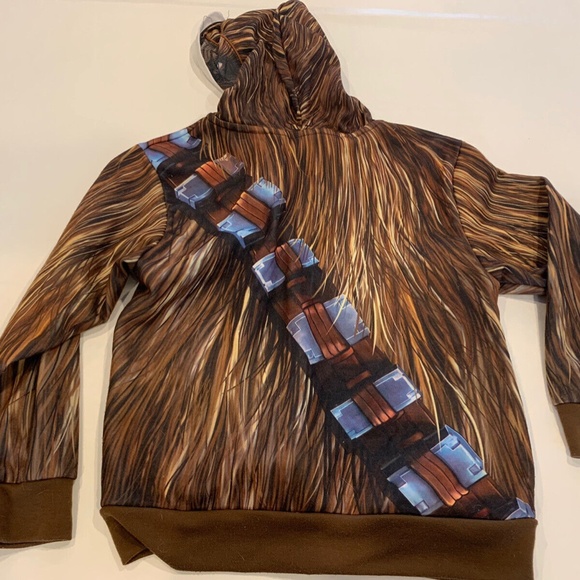***SOLD***STAR WARS Chewbacca Full Zippered Hoodie Lightweight Jacket Size Small - Picture 6 of 10